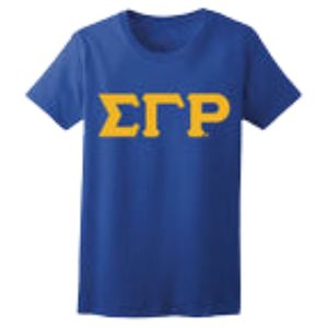 T-shirt Sigma Gamma Rho à lettres grecques, simple couche, personnalisé pour sororité, manches courtes, col rond, décontracté, en coton, bleu roi - Product Image 1