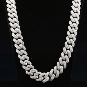 High Quality Customized 16mm Iced Cuban Link Moissanite Chain 925 Sterling <b>Silver</b> Rose Gold Plated D VVS Quality Hip Hop Style - Product Image 4