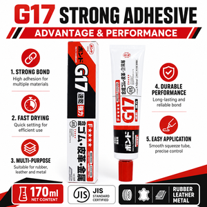 KONISHI G17 170ml Adesivo Siliconico a Contatto Forte, Asciugatura Rapida, <span class=keywords><strong>Colla</strong></span> per Scarpe, Gomma, Pelle, <span class=keywords><strong>Metallo</strong></span>, Riparazioni Multiuso e Imballaggio - Product Image 5