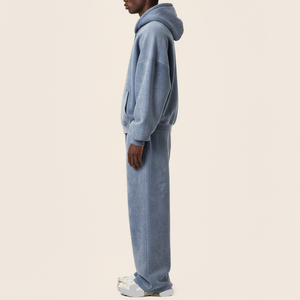 Survêtements pour hommes personnalisés avec logo sur le devant, fermeture éclair intégrale, 100% coton, de haute qualité, respirants, confortables, grande taille, pour l'hiver - Product Image 2