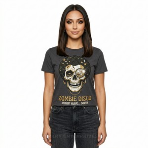 Camiseta Vintage Gótica con Reloj para Mujer, Diseño Gráfico de Arquitectura de Catedral, Estilo Estético Oscuro Steampunk, Proveedor de Camisetas Personalizadas - Product Image 3