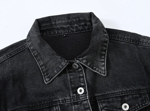Custom Women Slim Fit <b>Denim</b> <b>Jacket</b> <b>Long</b> Sleeve Casual Fashionable Eco-Friendly Spandex/Cotton Outerwear Washed Button Autumn - Product Image 3