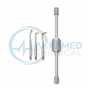 Removedor Manual de Coronas Dentales Morrel con 3 Puntas Intercambiables de Acero Inoxidable, Instrumento Restaurador con Certificación CE ISO - Product Image 1
