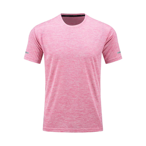 เสื้อยืดแขนสั้นคอกลมสีเทาเข้มสำหรับผู้ชาย แห้งเร็ว ผ้าถัก ทรงปกติ สีพื้น สไตล์ลำลอง โพลีเอสเตอร์ 100% - Product Image 4