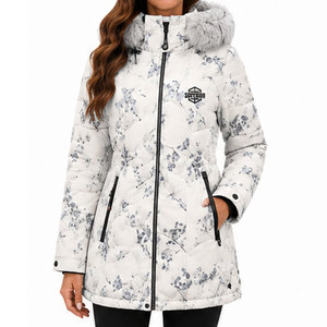 Veste parka d'hiver décontractée pour femmes avec capuche, construction coupe-vent, tissu polyester de qualité supérieure et fabrication OEM ODM disponible - Product Image 1