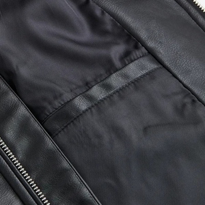 Wholesale Soft Faux Leather <b>Jacket</b> for Men High Quality Outdoor Popular Fashion <b>Lined</b> Zipper Men's Leather <b>Jacket</b> RL-LJ-255 - Product Image 2