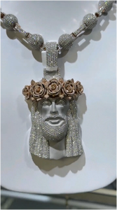 จี้พระเยซูแบบฮิปฮอปประดับเพชรโมอิสซาไนต์  จี้พระเยซูชุบทองคำขาว 925  จี้พระเยซูหัวพระเยซูแบบสั่งทำพิเศษประดับเพชรโมอิสซาไนต์ - Product Image 4