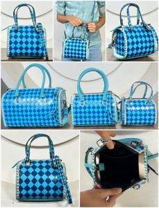 Factory Price Tooled Checkered Leather <b>Mini</b> Speedy Duffel Bags Compact Crossbody High Quality Outdoor Overnight Travel Bags - Product Image 3