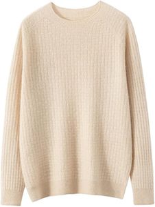 Suéter de Cachemira de Cabra para Mujer, Cuello Redondo, Tejido Mate, Informal, para Invierno - Product Image 2