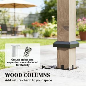 Toldos de Madera de Nogal Claro para Jardines y Playas - Product Image 3