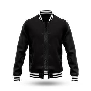 GENERSA SPORTS Black Custom <b>Canvas</b> Varsity <b>Jackets</b> <b>for</b> <b>Men</b> Women High Quality Quick Dry 100% Cotton Stand Collar Front Logo - Product Image 3