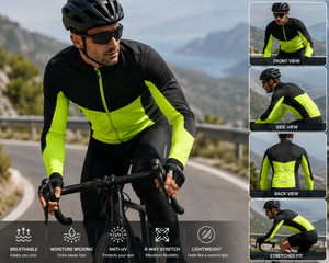 Veste de cyclisme réversible pour homme, fermeture éclair intégrale, coupe-vent, séchage rapide, écologique, manches longues, VTT, vêtements de sport OEM, grandes tailles - Product Image 4
