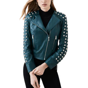Abrigo Largo de Cuero Genuino para Mujer, Cuello Camisero, Doble Botonadura, Manga Larga, Estilo Elegante, Color Sólido, Ropa de Otoño - Product Image 1