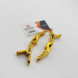 Pinces à cheveux alligator durables à maintien ferme, barrettes et pinces à griffes dorées pour salon, pinces en plastique pour sectionnement des cheveux - Product Image 3