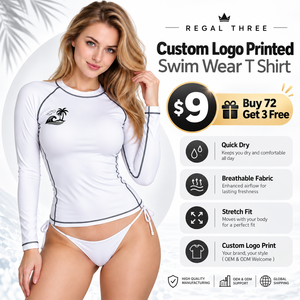T-shirt de bain à manches longues pour femme, col rond, coupe ajustée, anti-UV, séchage rapide, vêtement de plage, compression, personnalisable avec logo OEM - Product Image 1