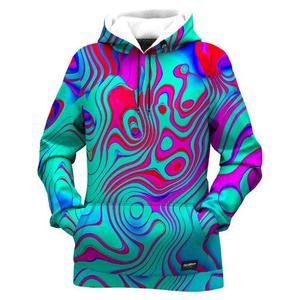 Sweat-shirt à capuche pour homme avec imprimé galaxie et motif silhouette d'arbre, vêtement d'automne à manches régulières en polyester tricoté - Product Image 6