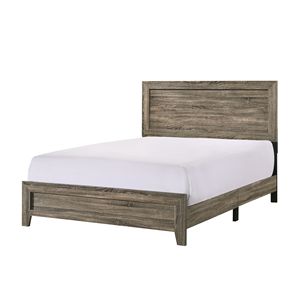 Bellissimo Letto a Pannello Stile Contemporaneo, Misura Queen, in Tessuto Grigio, Elegante Arredamento per Camera da Letto in Legno - Product Image 2