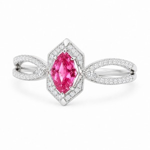 Luxury 18K Gold Plated Marquise Cut Diamond Pave Setting <b>Open</b> Frame Wide Band <b>Ring</b> for Women Wedding/Party - Product Image 2
