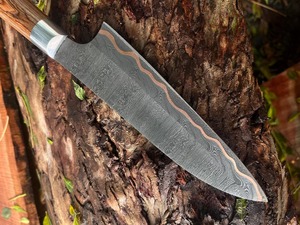 Couteau de Chef Personnalisé Fait Main en Cuivre Damas – Couteau de Cuisine pour Cuisson, Barbecue, Cadeau de Déménagement, Anniversaire pour Lui, Papa, Hommes - Product Image 3