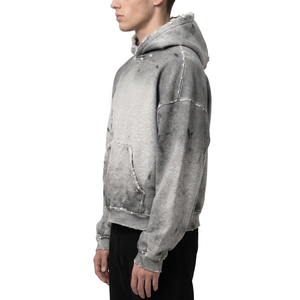 Sudadera con Capucha Extra Grande para Hombre, Lavada al Ácido, 100% Algodón, Estilo Desgastado, Efecto Desteñido por el Sol, Ropa Urbana - Product Image 5