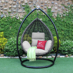 Weather-Resistant Metal Modern Design <b>Swing</b> Chair <b>for</b> Villa Poolside Courtyard - Product Image 1