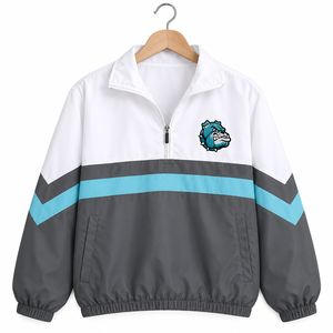Veste coupe-vent légère pour homme, idéale pour le football et la course, avec fermeture éclair courte, en polyester, coupe-vent, pull sportif, broderie d'équipe - Product Image 6