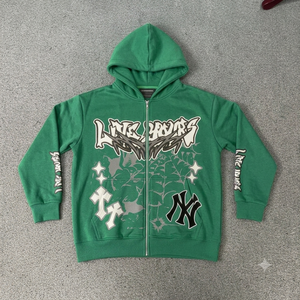 Sudadera con Capucha y Cremallera Marrón de Nuevo Diseño, con Estampado Gráfico y Logotipo en la Parte Delantera, 100% Algodón, Corte Holgado, Ecológica, Rhino Fitness para Hombre - Product Image 3