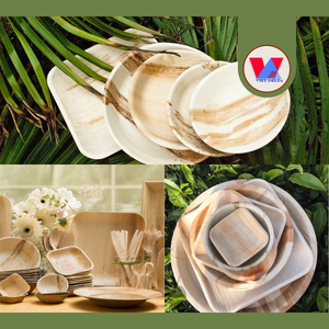 Platos Desechables Rígidos de Hoja de Palma Cuadrados de 10 Pulgadas, Aptos para Compostaje, Libres de Químicos, para Suministros de Restaurantes - Product Image 3