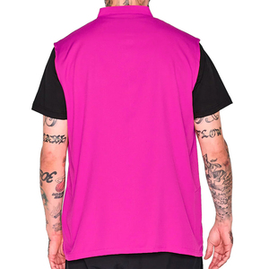 เสื้อกั๊กซิปข้างสีชมพูไม่มีแขนพร้อมกระเป๋า ผ้าโพลีเอสเตอร์ระบายอากาศได้ดีและทนทานสำหรับผู้ชาย - Product Image 2