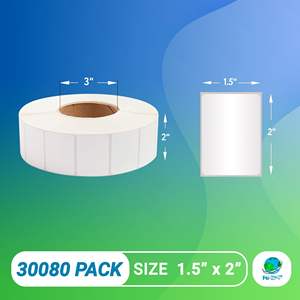 Étiquettes de transfert thermique blanches auto-adhésives industrielles perforées 2x1.5 pouces 30080 Pack noyau de 3 pouces pour l'étiquetage d'étiquettes thermiques - Product Image 2