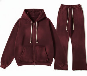 Chándal Unisex Personalizado de Algodón Grueso de 400 GSM con Efecto Desgastado por el Sol e Impresión DTG Personalizada – Estilo Urbano - Product Image 1