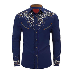 เสื้อคาวบอยปักลายตะวันตกคุณภาพพรีเมียมสำหรับผู้ชาย เสื้อเชิ้ตแขนยาวติดกระดุมแบบตะวันตก - Product Image 4