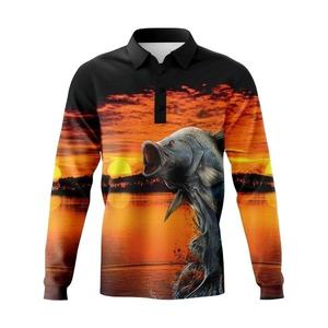 Chemise de pêche pour homme à manches longues, sublimation, UPF 50, anti-UV, motif imprimé, vêtements d'extérieur - Product Image 1