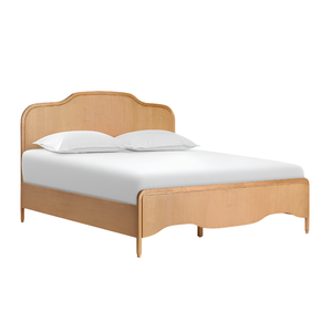 Base de Cama de Madera de Teca Gentle Ridge, Color Rubio Horizon, Cabecera Baja, Estilo Flotante - Product Image 2