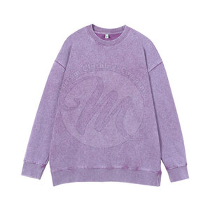 Vêtements pour hommes, sweat-shirts en coton 100% pour hommes, effet délavé, à manches longues, respirants, en vente - Product Image 6
