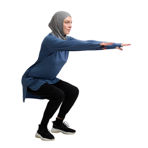 Ensemble de sport modeste personnalisé pour femmes avec fermeture éclair et poches, ensemble de gym musulman à séchage rapide, tenue de sport musulmane pour femmes - Product Image 5