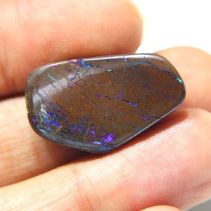 Opale de Boulder australienne naturelle, cabochon, opale solide, pierre précieuse en vrac, opale de Boulder australienne à feu bleu, pierre faite à la main pour bijoux - Product Image 4