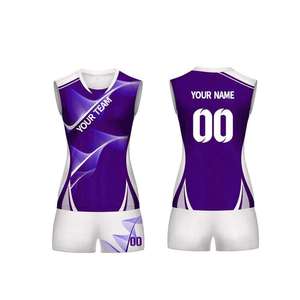 Débardeur sans manches sublimé pour uniforme de volley-ball, avec nom et numéro d'équipe, design ajusté anti-humidité, haute qualité - Product Image 1