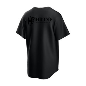 เสื้อเบสบอลสีดำ เสื้อเบสบอลลายทาง เสื้อเบสบอลแบบกำหนดเอง ชุดทีมเบสบอล เสื้อเบสบอลส่วนบุคคล เสื้อเบสบอลขายส่ง OEM B - Product Image 3