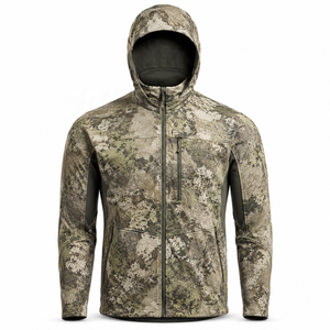 Veste de chasse à capuche camouflage, manches longues, softshell, respirante, vêtements d'extérieur pour adultes - Product Image 2
