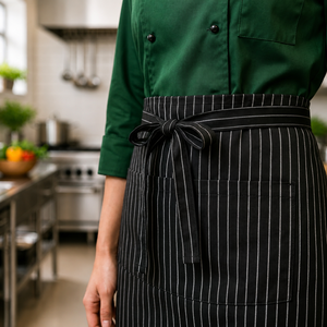 Conjunto de Uniforme de Chef de 4 Piezas, Chaqueta, Delantal, Gorro y Pantalones de Poliéster y Algodón, Transpirable, Antipilling, Ropa de Trabajo - Product Image 4