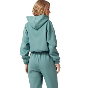 Top notch en gros Logo personnalisé confortable 2 pièces ensemble pour femmes décontracté hiver survêtements brodé Technique - Product Image 5