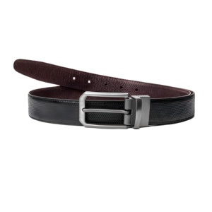 Cinturón Reversible de Cuero Premium para Hombre, Textura Granulada, Duradero, para Atuendos Casuales, Ajuste Cómodo, Hebilla Ajustable, Estilo Formal Elegante - Product Image 3
