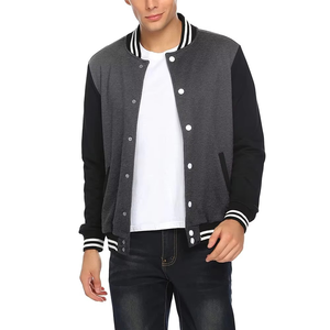 Men's Slim Fit Reversible <b>Waterproof</b> Hooded Varsity Baseball <b>Jacket</b> Long Sleeve Vintage Casual Letterman Coat Spring Season Plus - Product Image 1