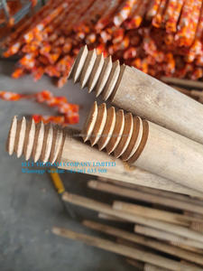 Strong Eucalyptus Broom <b>Stick</b> with <b>Wood</b>-Patterned PVC Coating - Product Image 5