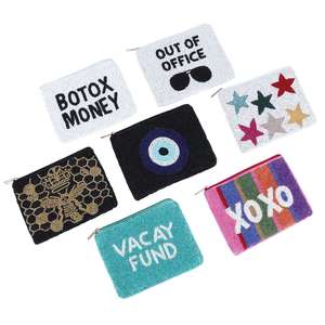 Monedero de Cuentas Bordadas a Mano con Diseño Moderno, Cierre de Cremallera, Ecológico, Regalo de Moda para Mujer - Product Image 1