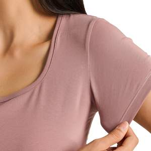 Camiseta Deportiva Personalizada para Mujer, Color Rosa, Corte Ajustado, Manga Corta, Cuello Redondo, Elástica, Transpirable, Suave, para Gimnasio, Fitness y Yoga - Product Image 5