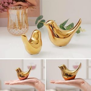 Juego de Figuritas de Pájaros Dorados con Acabado Brillante, Adorno Decorativo para el Hogar, Exhibición para Mostrador - Product Image 3