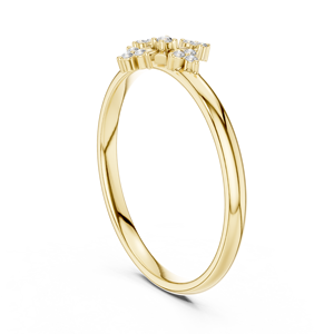 Anillo de oro macizo de 14k para mujer con diamante de corte redondo minimalista geométrico simétrico, ideal para regalo, compromiso, aniversario, boda. - Product Image 4