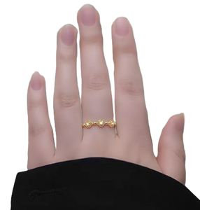 DEF Color VS VVS Clarity Round Lab Diamond Stackable Ring 10K 14K Solid Gold Minimalist Designer Flower Ring Engagement Ring - Product Image 6